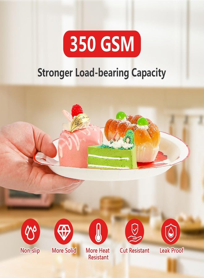 Greencian 50Pcs Crawfish Boil Round Paper Plates 9 Inch Heavy Duty Disposable Lobster Seafood Shrimp Boil Dessert Plate Crawfish Crab Platters for Summer Picnic Barbecue Baby Shower Birthday Party Decoration - Image 2